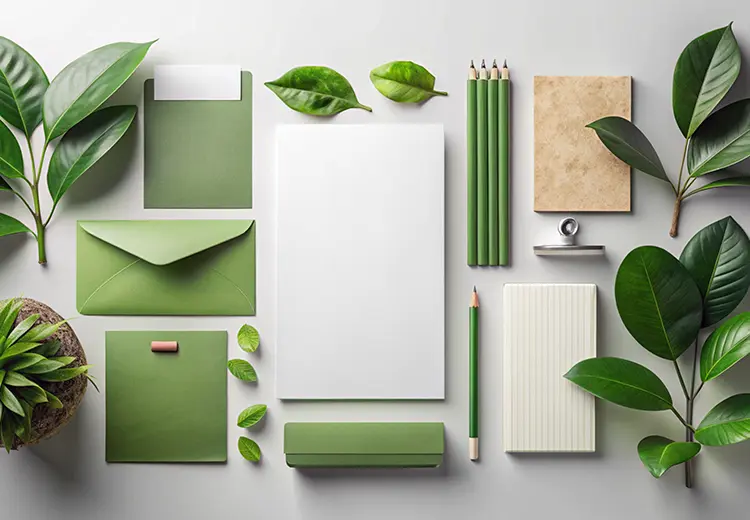 branding e identita visiva Set con biglietti da visita, brochure e packaging coordinate