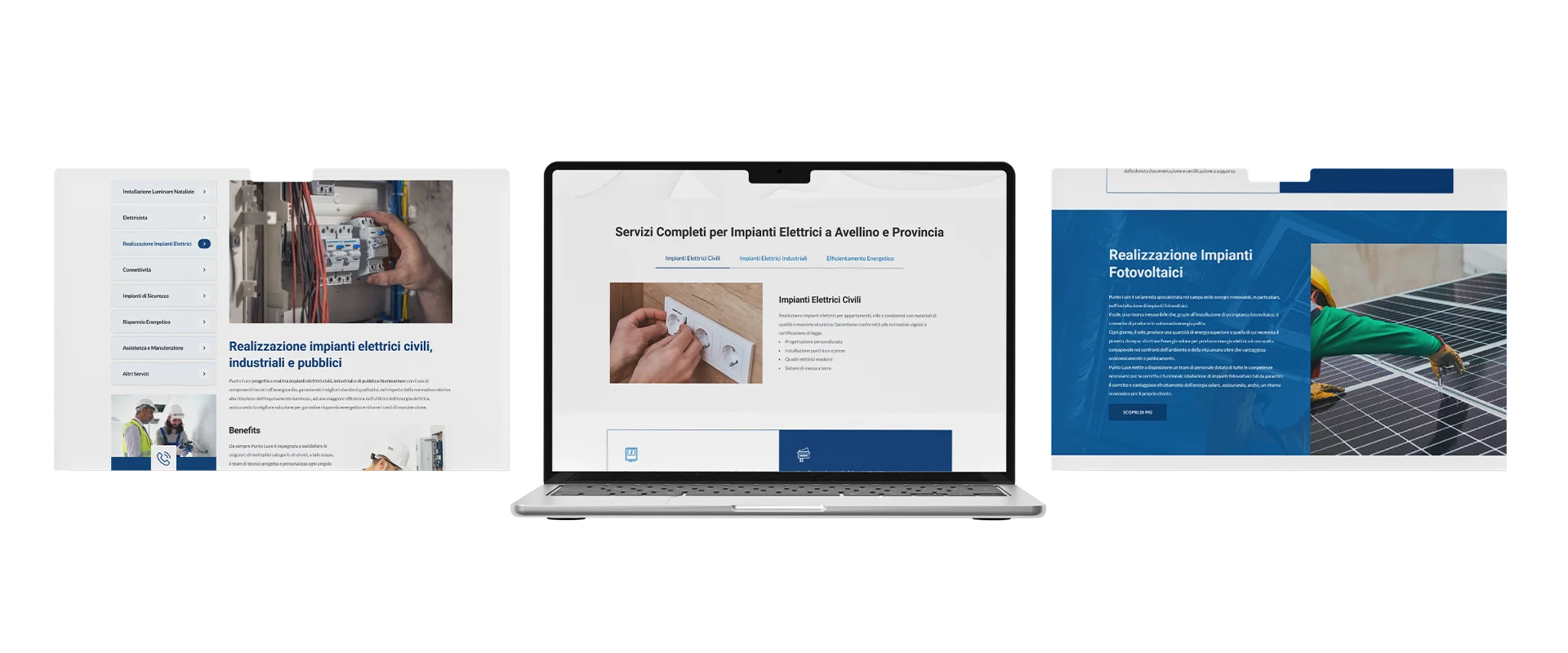 pagina sito puntoluce portfolio dna