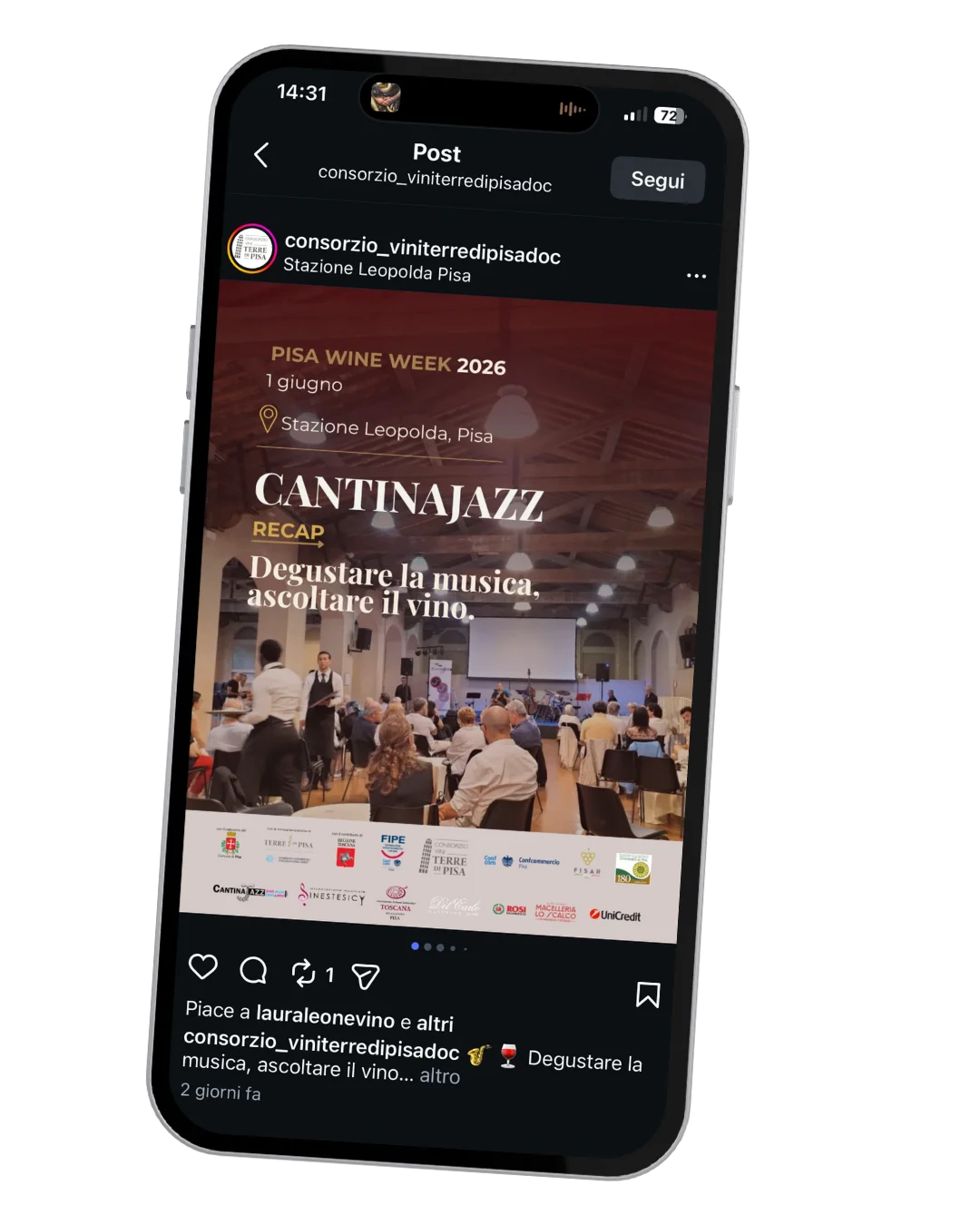 pisa wine week feed instagram